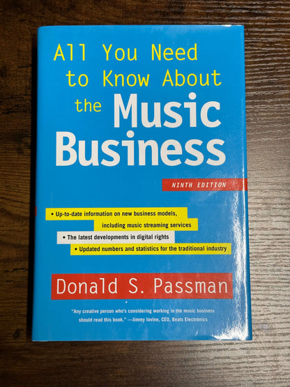 All You Need to Know about the Music Business 9th Edition Hard Cover Don S. Passman