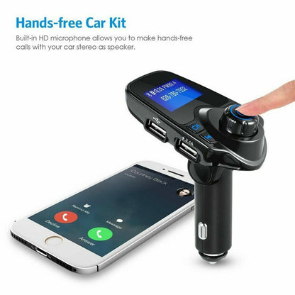 Car Kit Bluetooth FM Transmitter Wireless Adapter Charger Audio Streaming USB