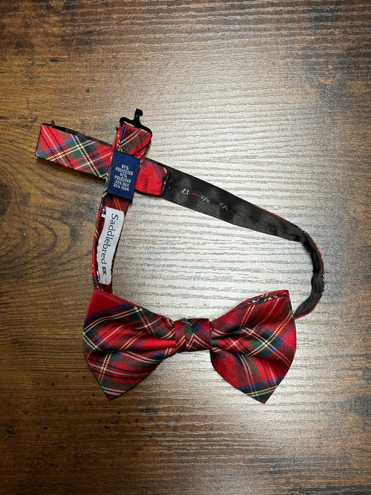 Bow tie Bowties Saddlebred Pre-Tied Plaid Christmas Red Green adjustable formal