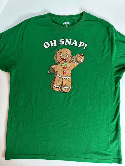 Gingerbread man tee t-shirt xmas christmas graphic shirt holiday gift Oh SNAP!