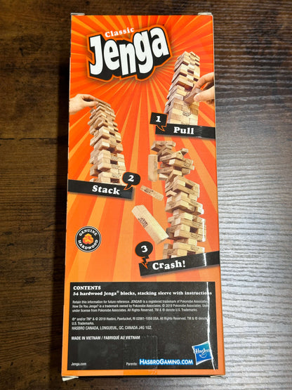 Jenga Hasbro Classic Game - A2120 Hasbro Games Family Game Bar Stack Fun Board