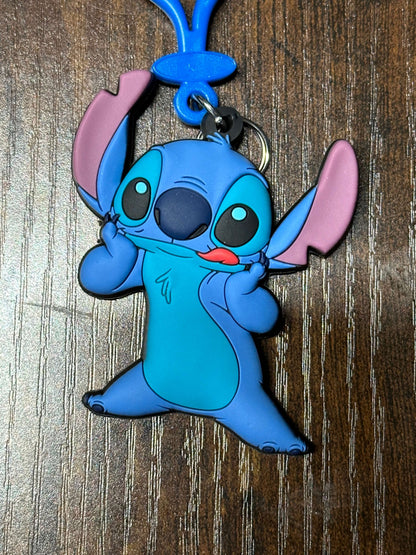 Disney Keychain Lilo Stitch Bag Clip Key Ring Soft Touch Flexible Monogram Int