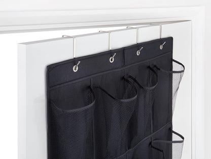 Shoe Organizer, Over The Door Hanging Closet Rack 24 Large Mesh Pockets Fit Up