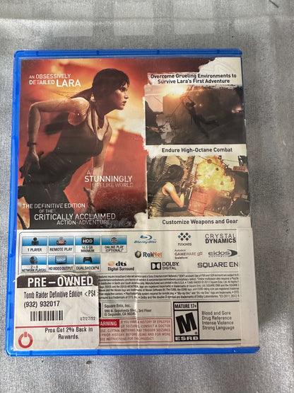 Tomb Raider -- Definitive Edition (Sony PlayStation 4, 2014) PS4 Used