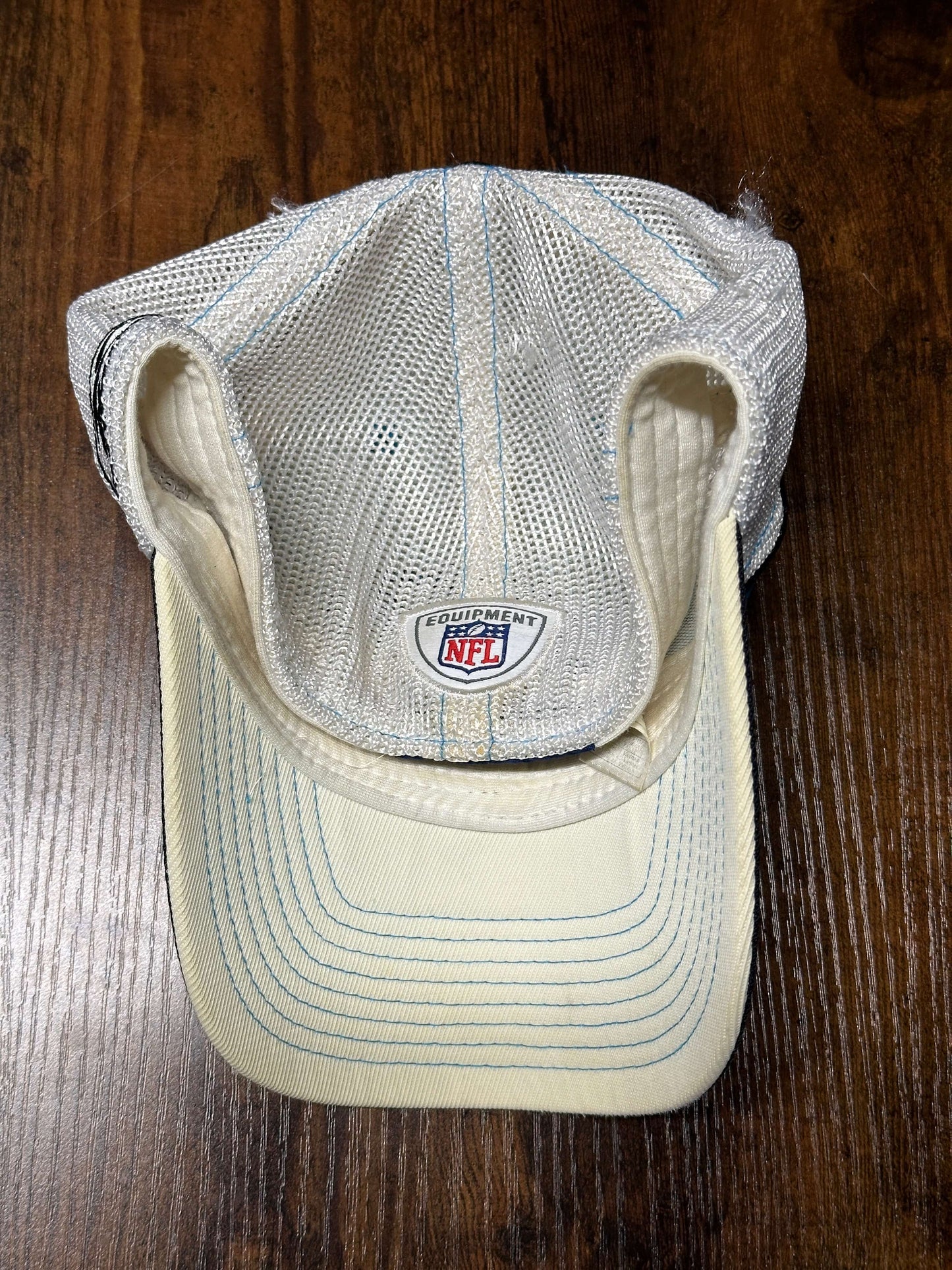 Vintage Carolina Panthers Reebok Blue & White Fitted OS Cap Hat original logo